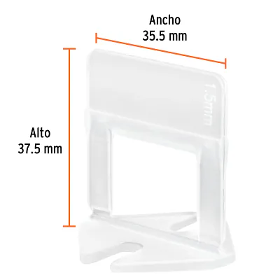 Bolsa con 100 Anclas de 1.5 MM, para Nivelación de Azulejos
