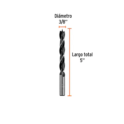 Broca con Punta Centradora - 3/8 " - para Madera, Truper