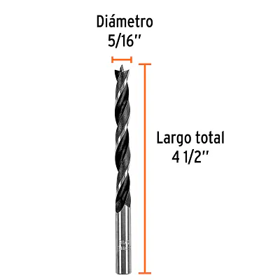 Broca con Punta Centradora - 5/16" - para Madera, Truper