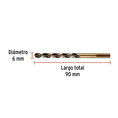 Broca HSS 6.0 MM Trugold para Metal, Truper Expert