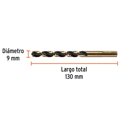 Broca HSS 9.0 MM Trugold para Metal, Truper Expert
