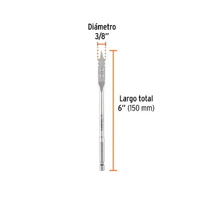Broca Paleta 3/8" para Madera, Truper