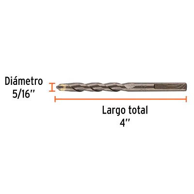 Broca para Concreto de 5/16 X 4", Truper