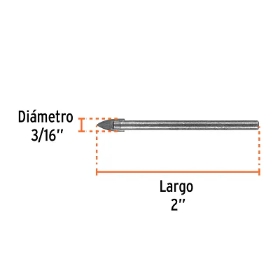 Broca para Vidrio y Azulejo de 3/16", Truper