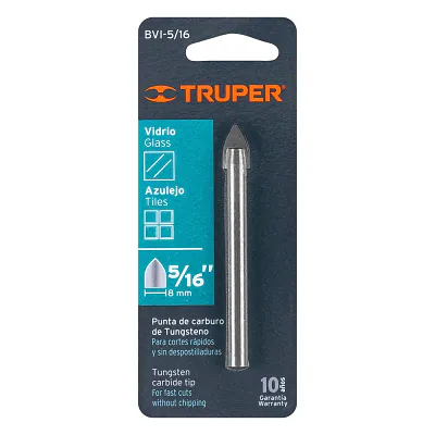 Broca para Vidrio y Mayólica de 5/16", Truper