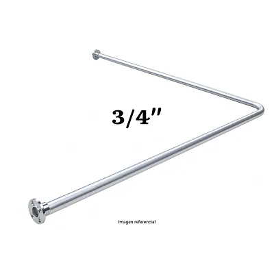 Cortinero Aluminio Doblado + 2 Bridas - L 3/4" - ( 1.00 MT X 1.00 MT )