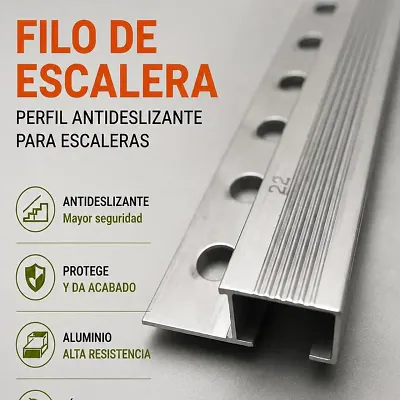 Perfil Cantonera mate - 2 CM x 12.9 MM - 2.40 MT