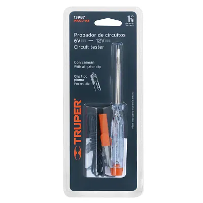 Probador Piloto - 12V - 14 CM de Corriente Directa C/caimán