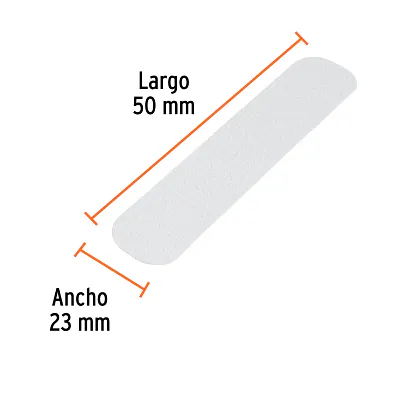 Tarjeta con 6 Tiras 23 CM Antiderrapantes Blancas 50 MM con Abrasivo