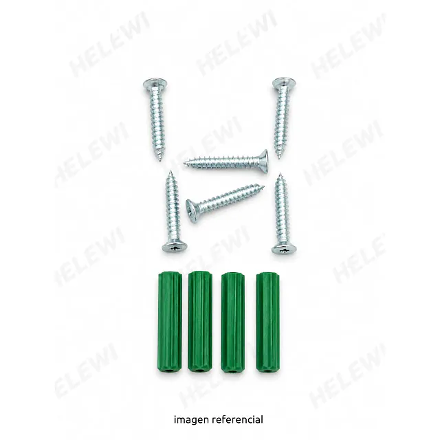 100 Tornillo Flat 8 X1" + 100 Tarugo PVC 1/4"