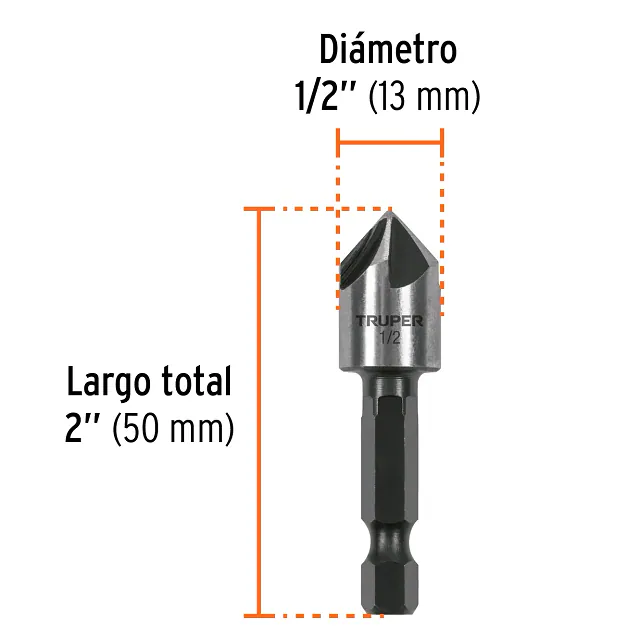 Avellanador HSS Cambio Rápido 1/2', Truper