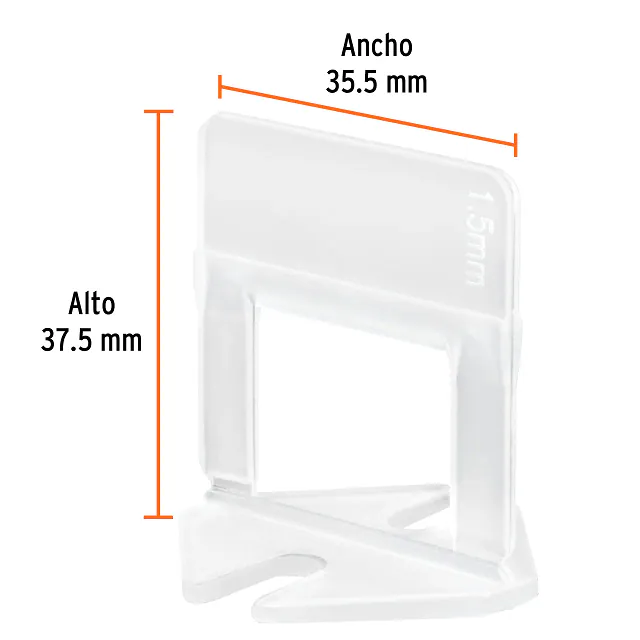 Bolsa con 100 Anclas de 1.5 MM, para Nivelación de Azulejos