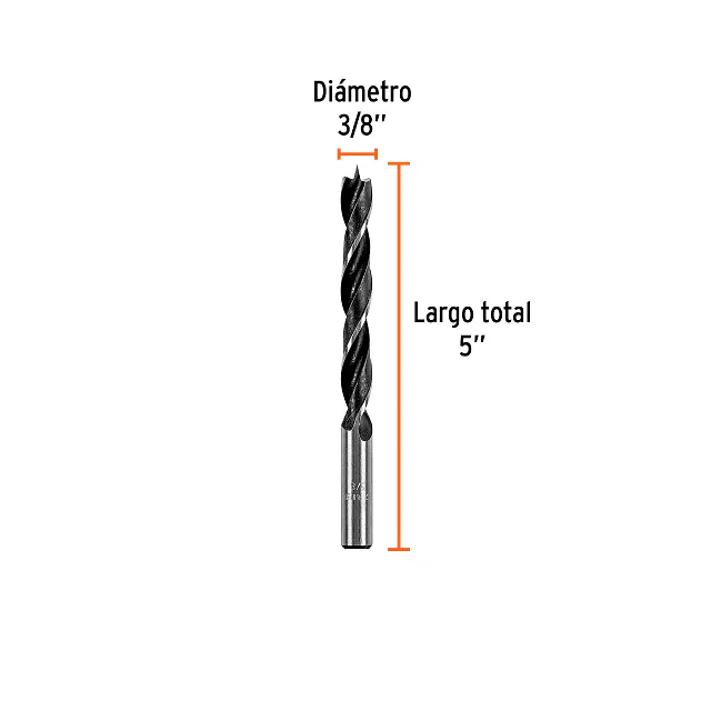 Broca con Punta Centradora - 3/8 " - para Madera, Truper