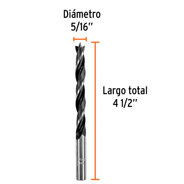 Broca con Punta Centradora - 5/16" - para Madera, Truper