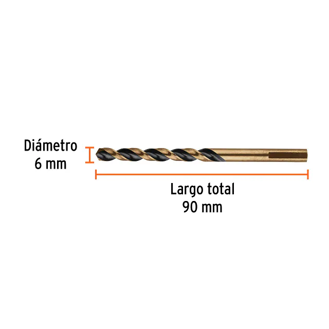 Broca HSS 6.0 MM Trugold para Metal, Truper Expert
