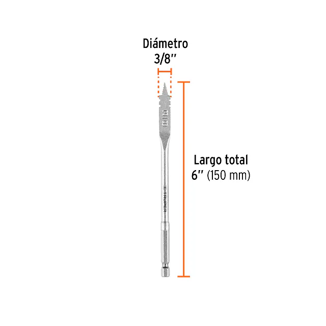Broca Paleta 3/8" para Madera, Truper