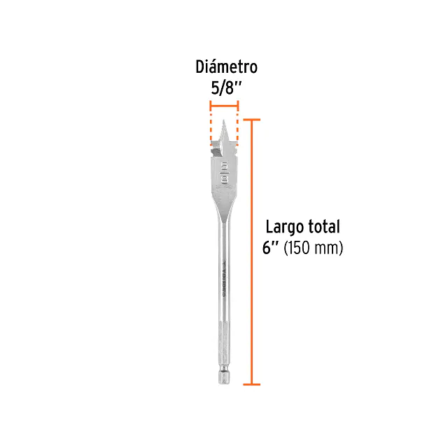 Broca Paleta 5/8" para Madera, Truper