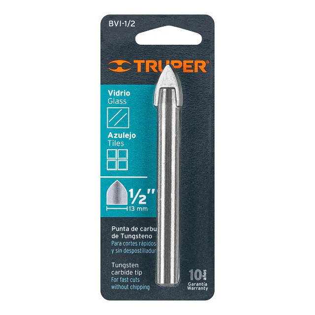 Broca para Vidrio y Mayólica de 1/2", Truper