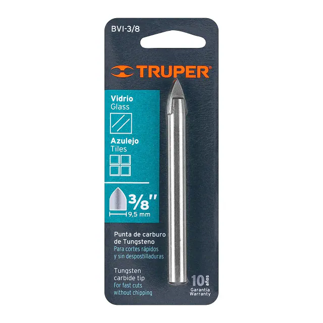 Broca para Vidrio y Mayólica de 3/8", Truper