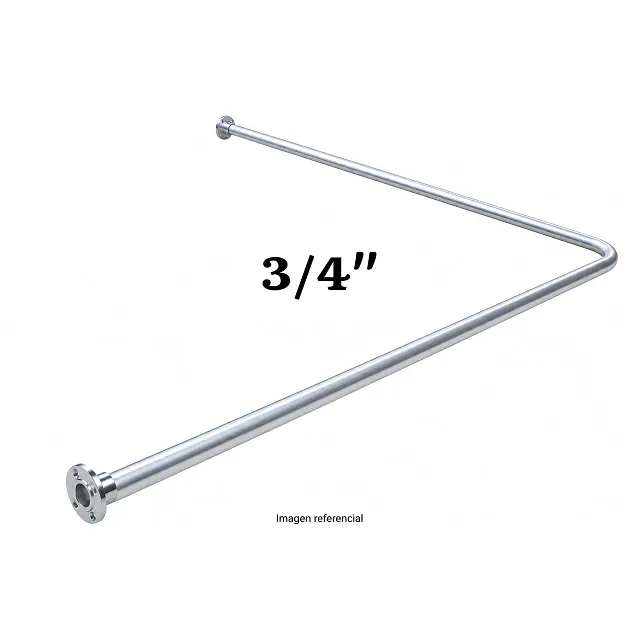 Cortinero Aluminio Doblado + 2 Bridas - L 3/4" - ( 1.00 MT X 1.00 MT )