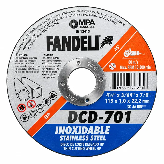 Disco Corte Superfino Acero Inoxidable - 4.1/2" X 1.00MM - Fandeli