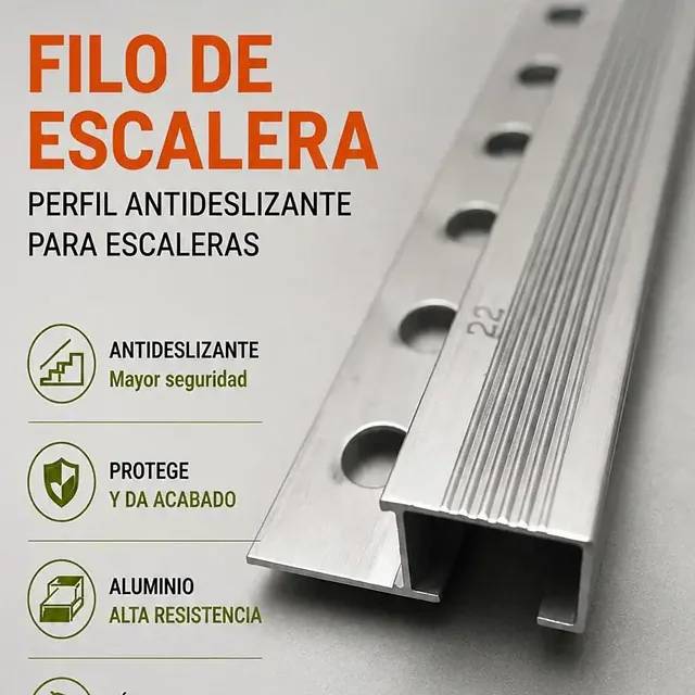 Perfil Cantonera mate - 2 CM x 12.9 MM - 2.40 MT