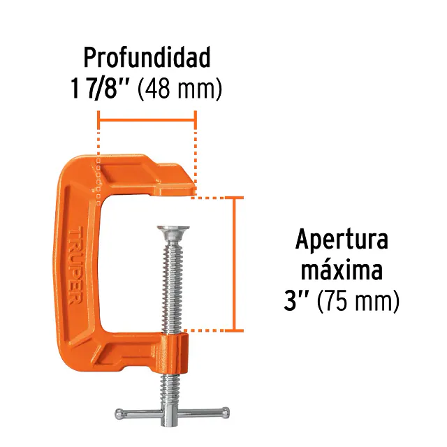 Prensa 3" de Hierro Nodular para Carpintería, Truper