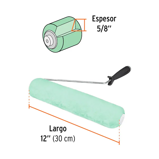 Rodillo para Pintar - 12" X 5/8" - Superficies Poco Rugosas, Truper