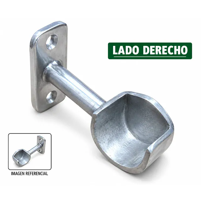 Soporte Circular con Tapa ( Derecho ) - 32 MM ( 1.1/4 ) - Aluminio