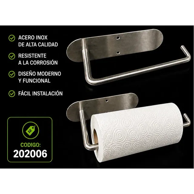 Soporte P/ Papel Acero INOX Niqueleado, Med. 31.5*10CM*14.5*4.5CM, Acero INOX