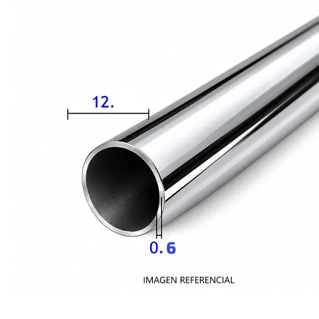 Tubo Redondo Cromado Dia. - 1/2" - 12MM*0.6MM*3000MM